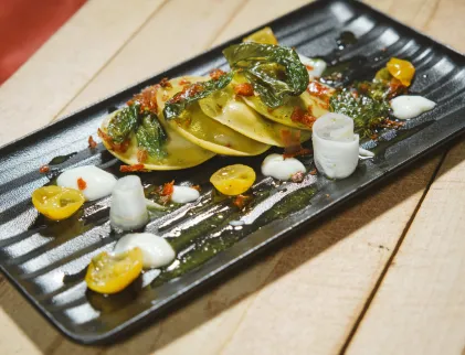 Panciotti with Aubergines in Frak Pugliese